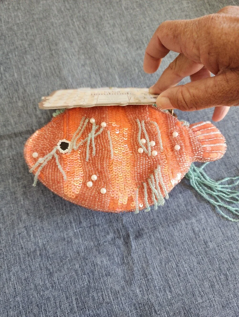 handmade in india coral sequin
